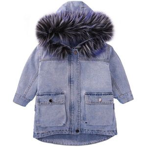 2 Stuks Meisjes Denim Jas Jas Kinderen Jas Uitloper Winter Mode Dikker Fluwelen Jas Voor Jongens Baby Meisje kleding 3-10Y