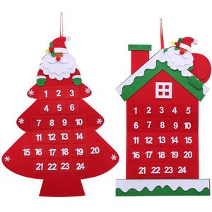 Luanqi Kerst Advent Kalender Niet-geweven Stof Kerstman Sneeuwpop Elanden Xmas Tafel Ornament Kerst Decoratie Jaar Cadeau
