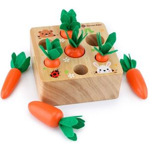 Grappig Trek Radijs Wortelen Kinderen Puzzel Spelt Wortelen Game Baby Speelgoed 0-12 Maanden Houten Educatief Speelgoed Math tellen