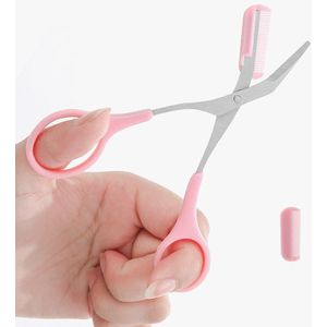 1Pcs Wenkbrauw Trimmer Schaar Kam Rvs Brow Haar Schaar Clips Vormgeven Razor Grooming Trimmer Make-Up Accessoires