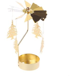 Gold Metal Roterende Spinner Carrousel Kaars Thee Licht Houder Multi-Vorm Romantische Tafel Xmas Decoraties Geen Kaars