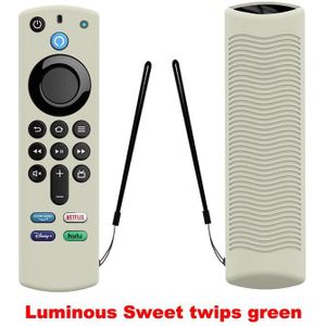 1Pc Afstandsbediening Geval Vervanging Voor Tv Stick Alexa Voice Remote (3rd Gen) Release Siliconen Beschermhoes Mouwen Met Lanyard