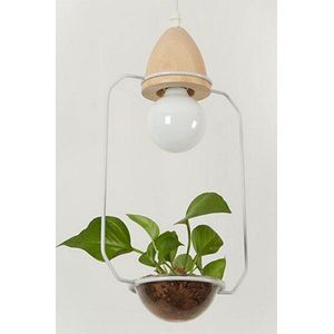 Art Deco Led Plant Hanglamp Met Houten Basis E27 Creatieve Rustieke Pot Cultuur Opknoping Lamp Voor Eetkamer Cafe bar Restaurant