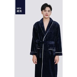 Winter Mens Gewaden Nachtkleding Dikke Warme Flanel Kimono Badjas Voor Mannen Solid Lange Mouwen Koraal Fluwelen Nachtkleding Homewear