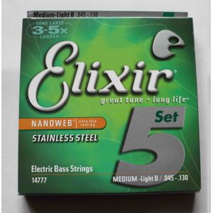 Nanoweb 4 Strings Elixs 14077 Elektrische Bas Snaren Set Ultra Dunne Coating 5 Snaren 14777 Bass Draden Bass cords