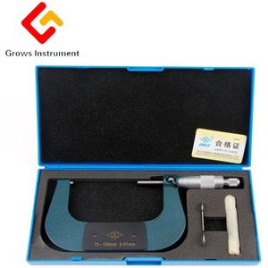50-75mm Geïmpregneerd legering Buiten Micrometer Schuifmaat Meter Micrometer Carbide Tip Meet Gereedschap Verschillende specificaties
