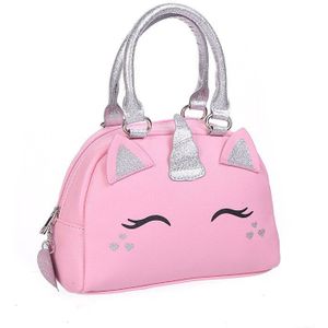 Cartoon Leuke Kat Handtas Pu Leer Mooie Meisje Hand Tas Dames Handig Messenger Schoudertas Wit Roze Kleur Shell Pakket