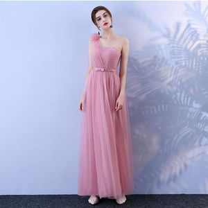 Wedding Party Beach Wedding Plus Size Junior Vrouwen Dames Bandage Roze Tulle Lange Bruidsmeisje Jurken Party Jurk Zusters Jurk