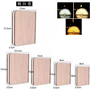 Houten Boek Lamp Draagbare Usb Oplaadbare Led Magnetische 3 Kleur Dimbare Opvouwbare Nachtlampje Bureaulamp Home Decor