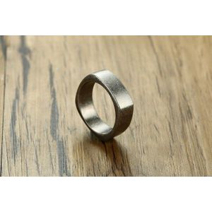 Vintage Ring Mannen Roestvrij Staal Mannelijke Party Grijs Kleur 7mm Ring Eenvoudige Sieraden Man Ringen Voor Koele Jongen