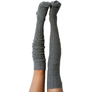 Vrouwen Cable Knit Extra Lange Boot Socking Over Knie Dij Hoge Meisjes Warm Voorraad Herfst En Winter Dames Items