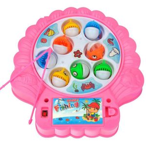 1 pcs Kawaii Elektrische Cartoon Magnetische Musical Vissen Speelgoed met 8 Vis en 2 Hengel Outdoor Indoor Speelgoed voor kinderen Kids