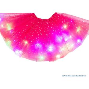 67JC Kids Meisjes Led Light Up Glitter Ster Pailletten Ballet Dans Tule Tutu Rok 3-12T