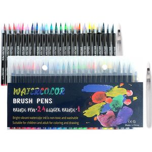 20/24/48 Kleuren Aquarel Borstel Pennen Art Marker Pennen Voor Tekening Kleuren Boeken Manga Kalligrafie Schoolbenodigdheden Briefpapier