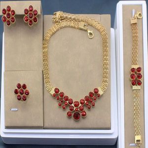 Jiayijiaduo Afrikaanse Kralen Sieraden Sets Zomer Stijl Goud-kleur Bridal Wedding Accessoires Ketting Armband Oorbellen Ringen Set