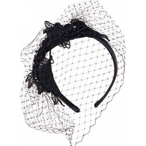 Fs Fascinators Black Met Sluier Witte Bruiloft Hoeden Mesh Gaas Patchwork Vrouwen Pillendoosjepet Party Formele Cocktail Kerk Voor Dames