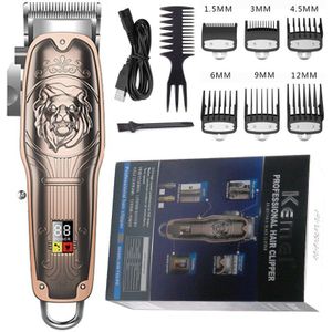 Professionele Verstelbare Lcd Tondeuse Oplaadbare Cordless Tondeuse Afwerking Mengen Elektrische Haar Knippen Taper Hendel