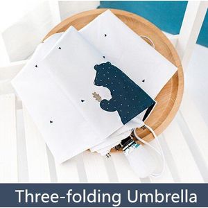 Leuke Cartoon Beer UV Beschermen Paraplu Mini Pocket Automatische Vouwen Zon UV Regen draagbare Reizen Paraplu