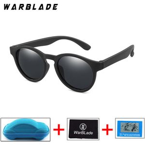 Warblade Kids Zonnebril Gepolariseerde Jongens Meisjes Ronde Zonnebril Met Auto Case UV400 Kind Sunglass Eyewear Siliconen Brillen