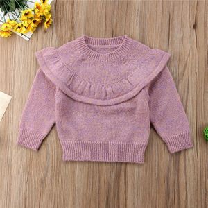 Herfst Winter Truien Voor Meisjes Mode Pasgeboren Baby Baby Meisjes Lange Mouwen Ruches Trui Warme Jumper Trui Tops Trui