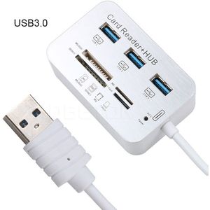 Kebidu Mini USB 3.0 Multi Hub + Kaartlezer COMBO High Speed USB Hub met MS/SD/M2 /TF Kaartlezer 3 Poorts USB Splitter voor Laptop