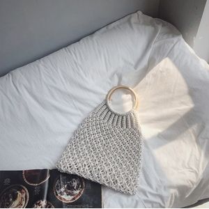Mode Vrouwen Boho Geweven Handtas Zomer Strand Tote Strozak Rotan Casual Schoudertassen