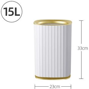 Gouden Luxe Prullenbak Voor Keuken Zonder Deksel Vuilnis Tin Bin Voor Badkamer 9L/12L/15L