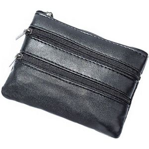 Mannen Lederen Mini Portemonnee Toevallige Waterdichte Multi-Zip Heuptas Faux Leather Key Case