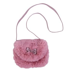 Kinderen Kids Meisjes Mini Strik Crossbody Tassen Zachte Bont Handtassen Tas Purse Crossbody Tas Pluche Rugzakken Portemonnee