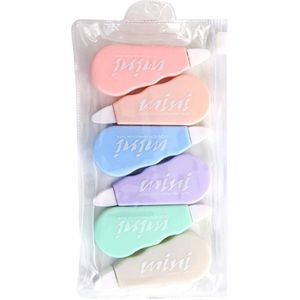 6 Stks/set Mini Correctie Tape Effen Kleur Doorschijnend Corrector Kids Student Veranderd Tape School Kantoorbenodigdheden