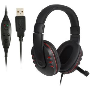 USB Wired Hoofdband Hoofdtelefoon Ruisonderdrukkende Stereo Oortelefoon met Microfoon 2M Kabel voor PS3/PS4 PC Gaming Headset