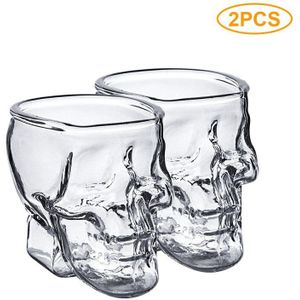 1/2/6 Schedel Helder Glas Cup Transparante Crystal Skull Head Shot Glass Cup Voor Whiskey Wijn Vodka Thuis Drinken ware K