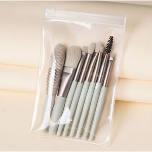 8Pcs Draagbare Zachte Make-Up Kwasten Set Clear Pakket Oogschaduw Wenkbrauw Wimper Foundation Blush Powder Makeup Brush Voor Cosmetica