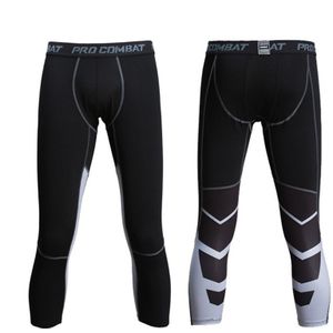 Mannen Compressie Leggings Fitness Training Broek Elastische Sneldrogende Running Strakke Broek 3/4 Lange Sport Leggings