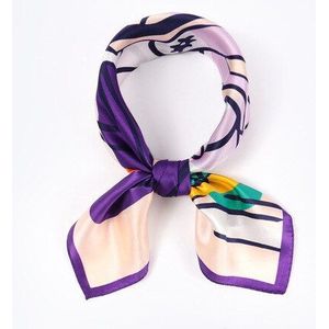 Mode Eenvoudige Zijde Kleine Vierkante Sjaal Dame Haar Tie Bag Veelzijdige Decoratieve Zijden Sjaal
