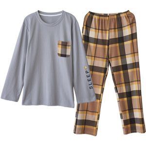 Bzel Paar Pyjama Set Eenvoudige Casual Pijama Mannen Katoen Nachtkleding Lange Mouwen Lange Broek Homewear Comfort Pyjama Voor Lover