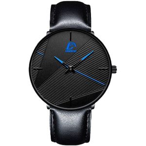 Minimalisme Horloges Mannen Mode Ultra Dunne Zwarte Lederen Quartz Horloge Mannen Business Casual Horloge Relogio Masculino