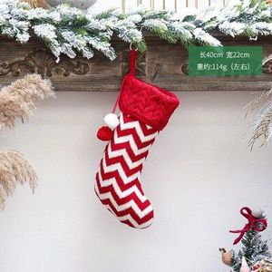Rode Kous Gebreide Sokken Voor Home Decoratie Kerst Cadeau Zak Snoep Zakken Bag Kerstsok Ornamenten
