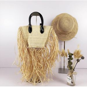 Mode Kwastje Vrouwen Stro Tassen Rotan Handtassen Luxe Rieten Geweven Shouder Crossbody Tassen Zomer Strand Portemonnees