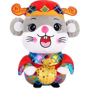 Jaar van de Rat Mascotte Knuffel Lente Festival Fortune Mouse speelgoed Gevulde Pop Zodiac Chinese jaar Fortuin muis