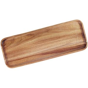 1Pc Acacia Hout Dienblad Huishouden Koffie Ontbijt Brood Lade (Licht Bruin)