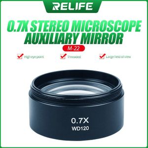 Relife 0.5X 0.7X Trinoculaire Stereo Microscoop Extra Lens Doelstelling Glas Lens Voor Microscoop Onderdelen Accessoire Barlow Lens