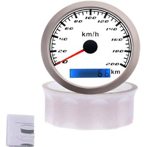 85Mm Motorfiets Auto Boot Gps Snelheidsmeter Gauge 200 Km/h 120 Km/h 60 Km/h Snelheidsmeter Kilometerteller Met Rode Backlight Fit 12 ~ 24V