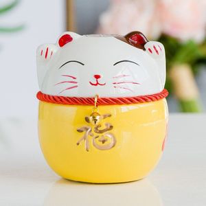 Chinese stijl Keramiek Ambachten Lucky Cat Kleine Decoratie Mooie Cartoon spaarpot Kind Souvenir opslag jar Ornament