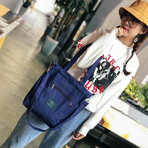 Vrouwen Student Canvas Schoudertassen Milieu Boodschappentas Grote Capaciteit Tote Pakket Toevallige Handtas Voor Vrouwen Purse