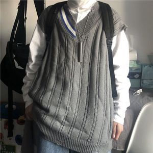 Heren Vest Herfst En Winter V-hals Veelzijdige Mouwloze Losse Knit Top Jongeren Mode Trend Mannen kleding