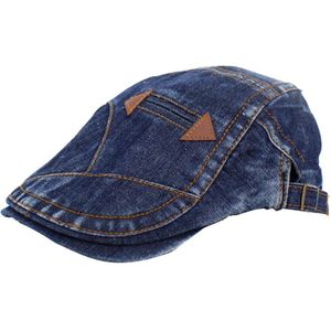 Heren Baret Caps Gewassen Denim Stiksels Retro Casual Baretten Platte Cap Mode Hoofddeksels Zomer Zon Hoeden