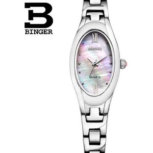 Binger Horloges Vrouwen Mode Luxe Horloge Quartz Volledige Rose goud Roestvrij Staal Horloges Waterdicht relogio feminino