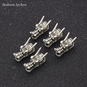 lychee 5 stks Vintage Metal Dragon Hoofd Dreadlock Kralen Tube Voor Vrouwen Haar Fasten Haar Sieraden Accessoires