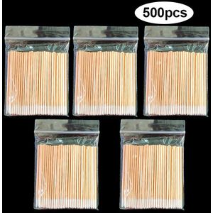 Kekelala 500Pcs Bulk Verkoop Mini Swabs Voor Wimper Extension Lash Lifting Gereedschap Microblading Make Hout Katoen Reiniging Borstels